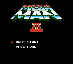 Mega Man 3 Simplified Title Screen